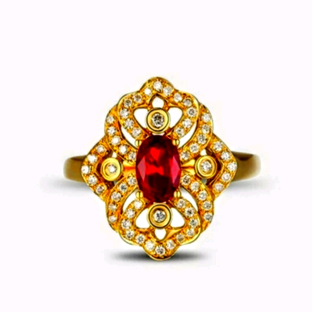 Exquisite 18k Gold Ruby Ring